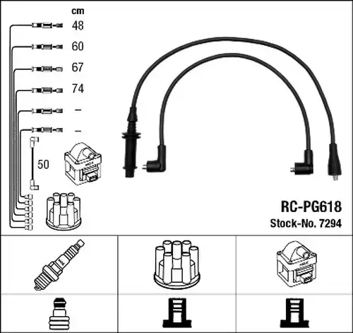 комплект запалителеи кабели NGK 7294
