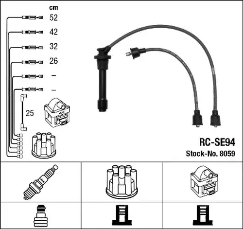 комплект запалителеи кабели NGK 8059