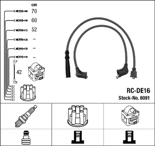 комплект запалителеи кабели NGK 8091