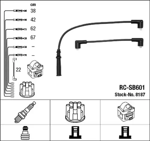 комплект запалителеи кабели NGK 8187