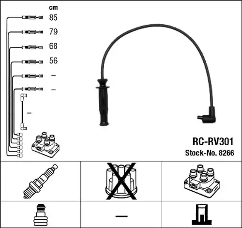 комплект запалителеи кабели NGK 8266