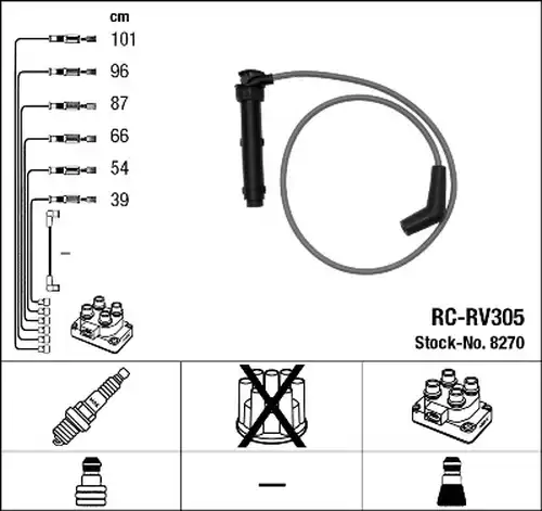 комплект запалителеи кабели NGK 8270