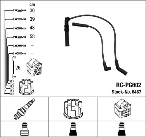 комплект запалителеи кабели NGK 8467