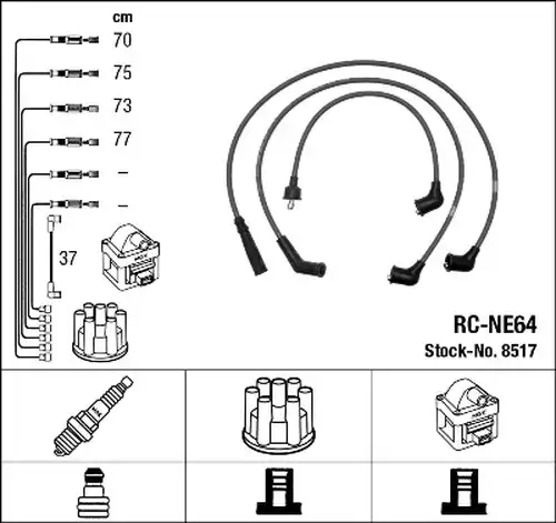 комплект запалителеи кабели NGK 8517