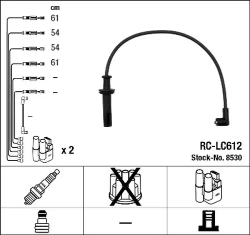 комплект запалителеи кабели NGK 8530