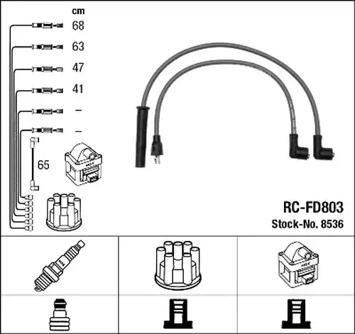 комплект запалителеи кабели NGK 8536