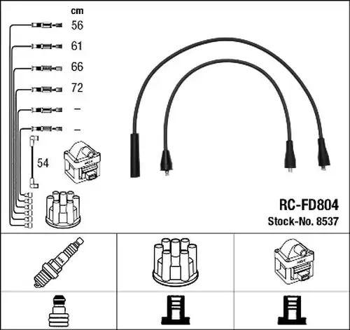 комплект запалителеи кабели NGK 8537