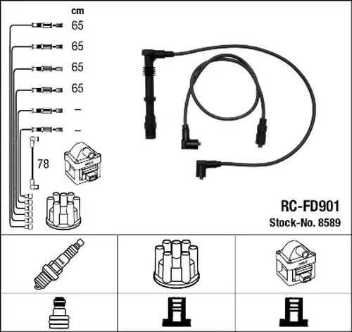 комплект запалителеи кабели NGK 8589