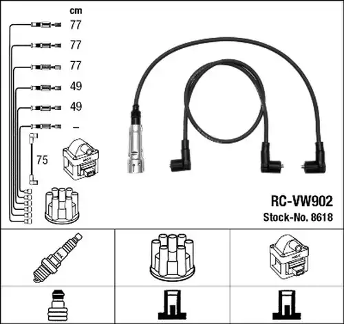 комплект запалителеи кабели NGK 8618