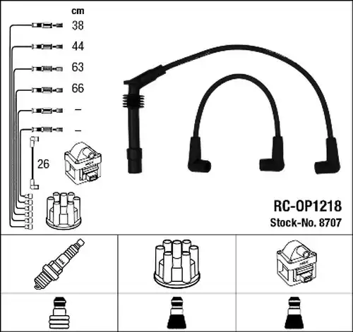 комплект запалителеи кабели NGK 8707