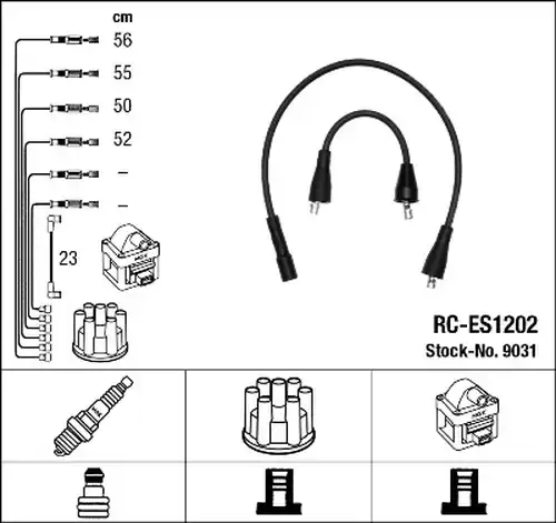 комплект запалителеи кабели NGK 9031