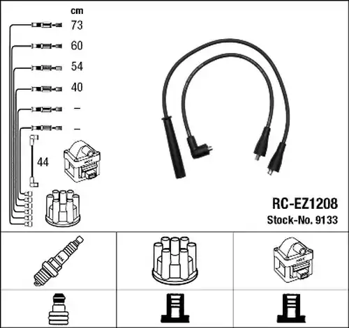 комплект запалителеи кабели NGK 9133
