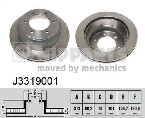 спирачен диск NIPPARTS J3319001