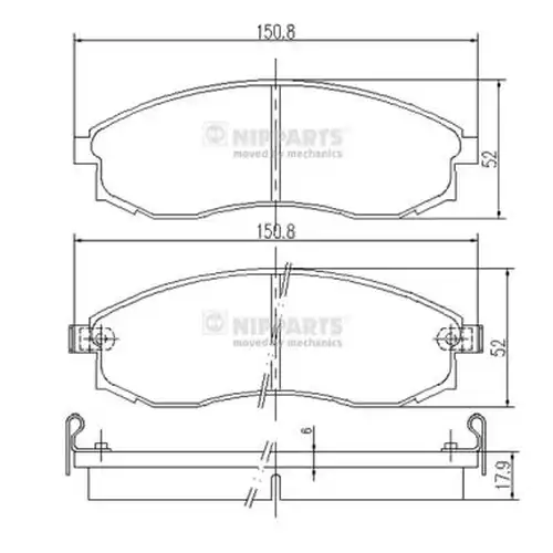 накладки NIPPARTS J3601064