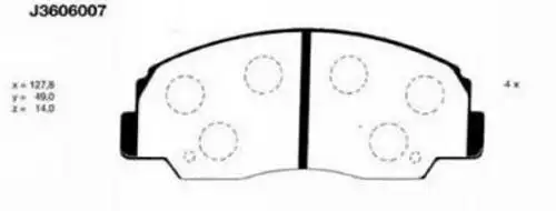 накладки NIPPARTS J3606007