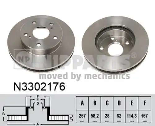 спирачен диск NIPPARTS N3302176