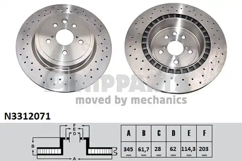 спирачен диск NIPPARTS N3312071