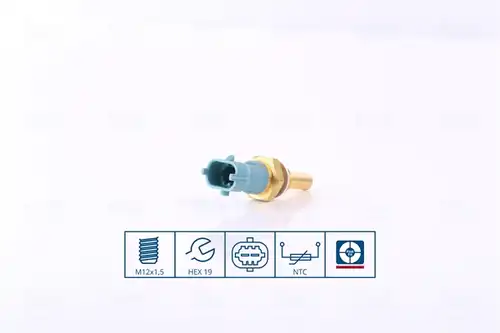 датчик, температура на охладителната течност NISSENS 207019