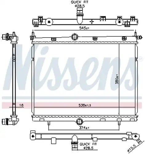 воден радиатор NISSENS 606859