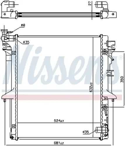 воден радиатор NISSENS 628966