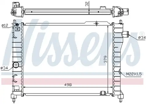 воден радиатор NISSENS 63062A