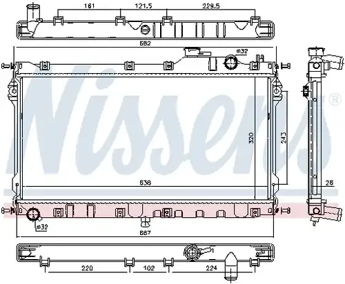 воден радиатор NISSENS 68559