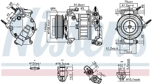 компресор за климатик NISSENS 890589