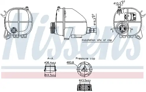 разширителен съд, охладителна течност NISSENS 996357