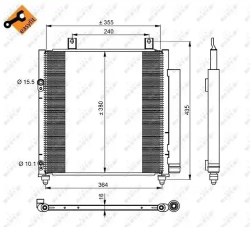 кондензатор, климатизация NRF 350221