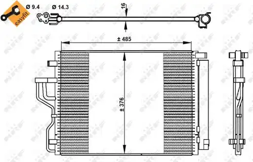 кондензатор, климатизация NRF 350334