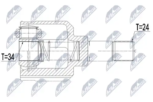 каре комплект, полуоска NTY NPW-CT-110