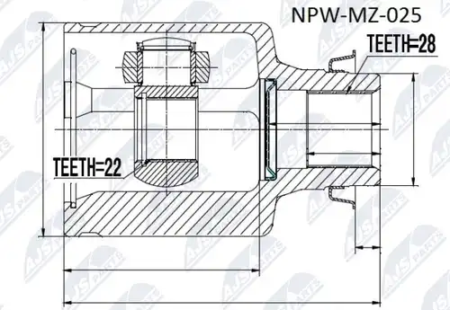 каре комплект, полуоска NTY NPW-MZ-025