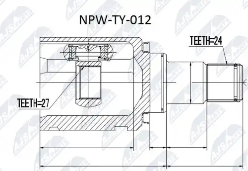 каре комплект, полуоска NTY NPW-TY-012