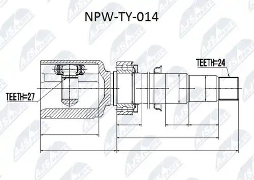 каре комплект, полуоска NTY NPW-TY-014