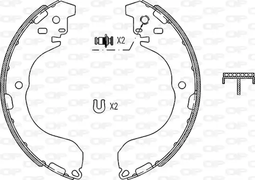 комплект спирачна челюст OPEN PARTS BSA2278.00