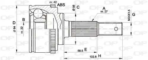 каре комплект, полуоска OPEN PARTS CVJ5165.10