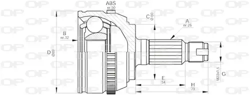 каре комплект, полуоска OPEN PARTS CVJ5512.10