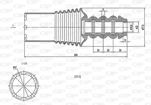 прахозащитен комплект, амортисьор OPEN PARTS DCK5101.02