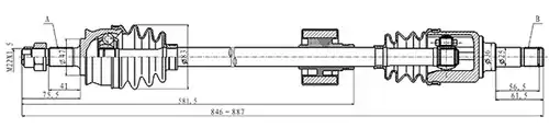 полуоска OPEN PARTS DRS6490.00