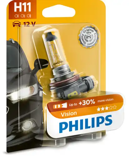 крушка с нагреваема жичка, фар за дълги светлини PHILIPS 12362PRB1