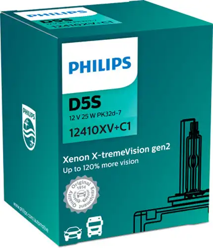 крушка с нагреваема жичка, фар за дълги светлини PHILIPS 12410XV+C1
