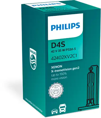 крушка с нагреваема жичка, фар за дълги светлини PHILIPS 42402XV2C1