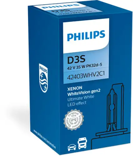 крушка с нагреваема жичка, фар за дълги светлини PHILIPS 42403WHV2C1