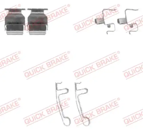 комплект принадлежности, дискови накладки QUICK BRAKE 109-1604