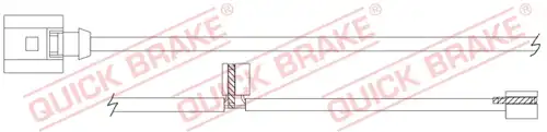 предупредителен контактен сензор, износване на накладките QUICK BRAKE WS 0393 A