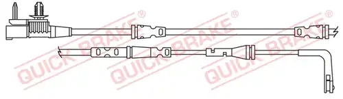 предупредителен контактен сензор, износване на накладките QUICK BRAKE WS 0408 A