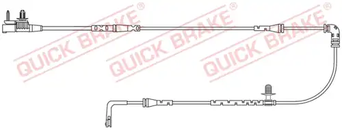 предупредителен контактен сензор, износване на накладките QUICK BRAKE WS 0414 A