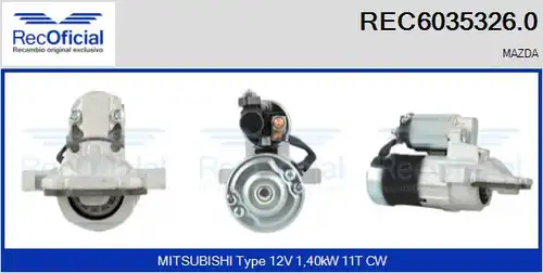 стартер RECOFICIAL REC6035326.0