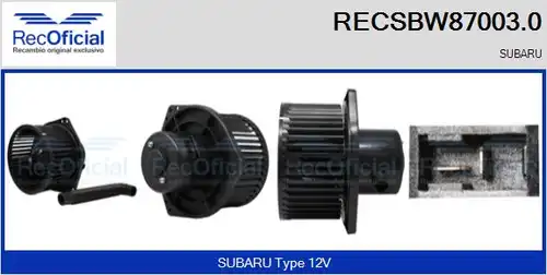 вентилатор вътрешно пространство RECOFICIAL RECSBW87003.0