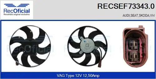 вентилатор, охлаждане на двигателя RECOFICIAL RECSEF73343.0